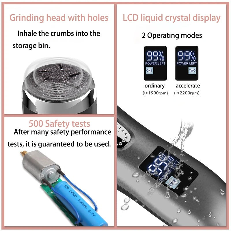Exfoliante eléctrico para cuidado de pies, ideal para una pedicura profunda y piel renovada.