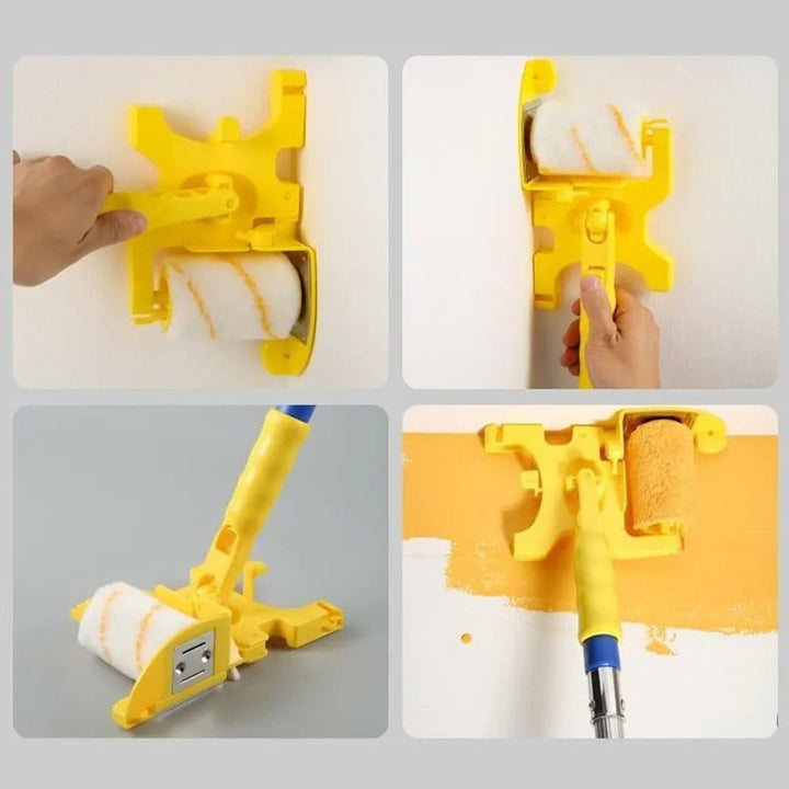 Detalle del rodillo RollMate™: su diseño asegura bordes perfectos y limpios al pintar paredes del hogar.