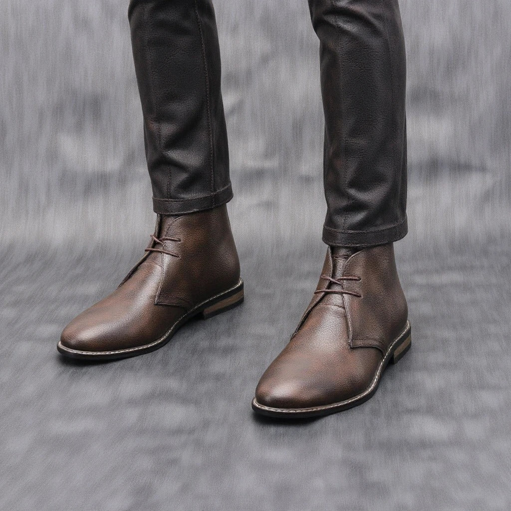 Zapatos marrones de hombre, confort diario. Calzado vintage para oficina, moda masculina y eventos.