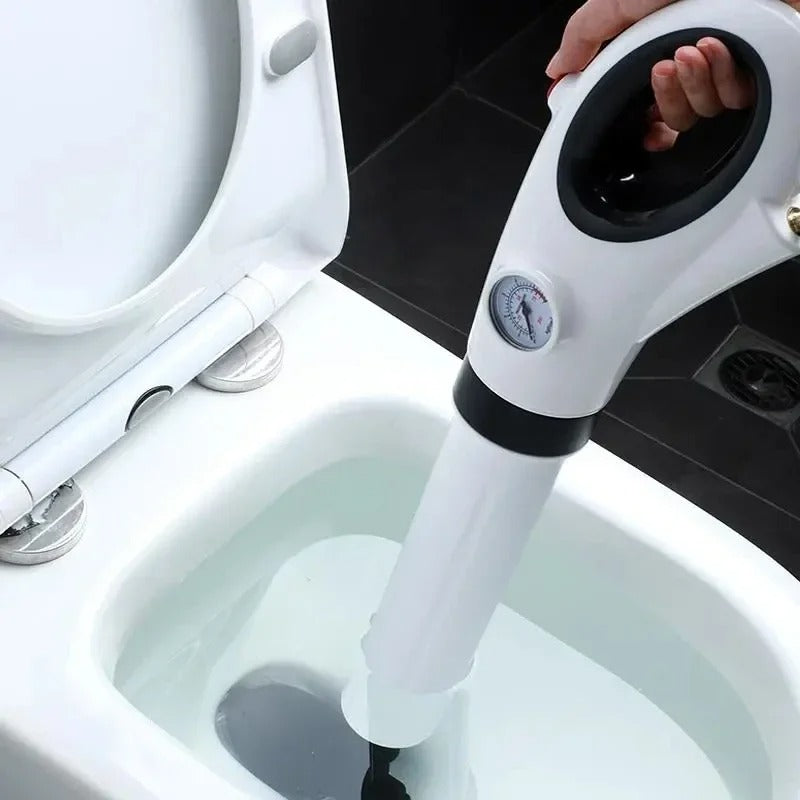 Desatascador de presión ecológico para inodoro, desagua tuberías. Herramienta de limpieza eficiente en el baño.
