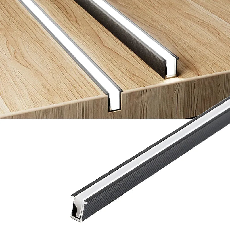 Barra de luz LED ultrafina para muebles, iluminación eficiente y personalizable. Perfecta bajo armarios de cocina.