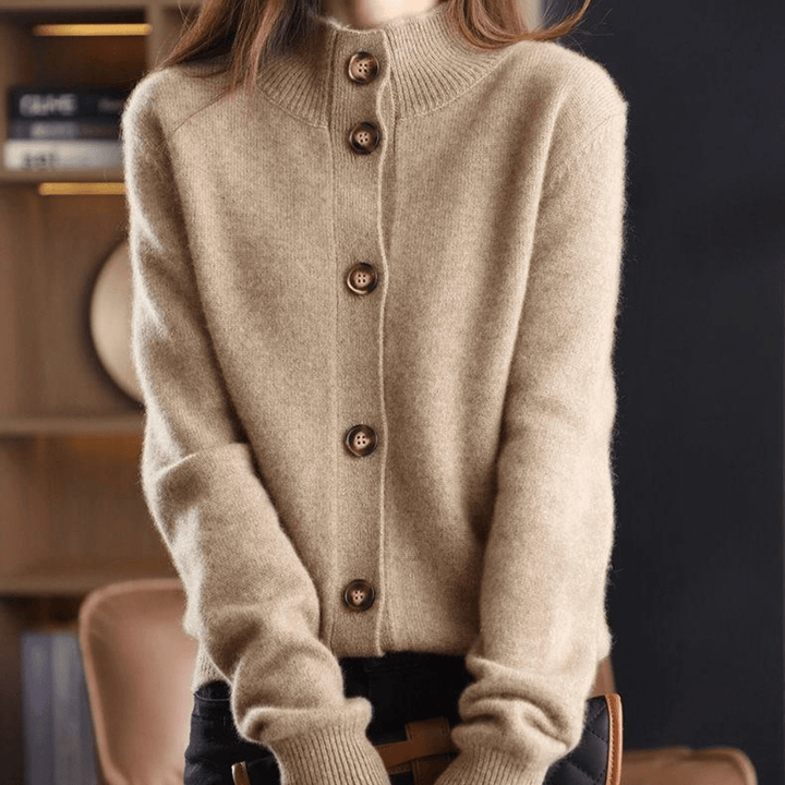Prenda superior: cárdigan de mujer suave y confortable, moda elegante para otoño e invierno.