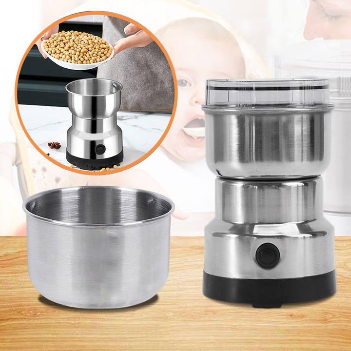 Molino de acero inoxidable eléctrico para café y especias. Muele granos para un sabor fresco en casa. Multifuncional.