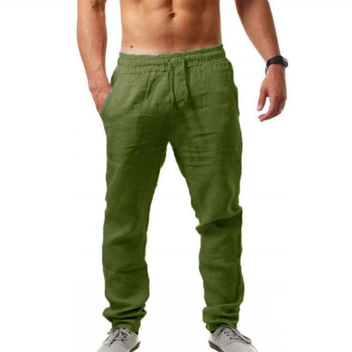 Ropa masculina: pantalones de lino fresco y transpirable para hombre. Confort y estilo casual de verano.