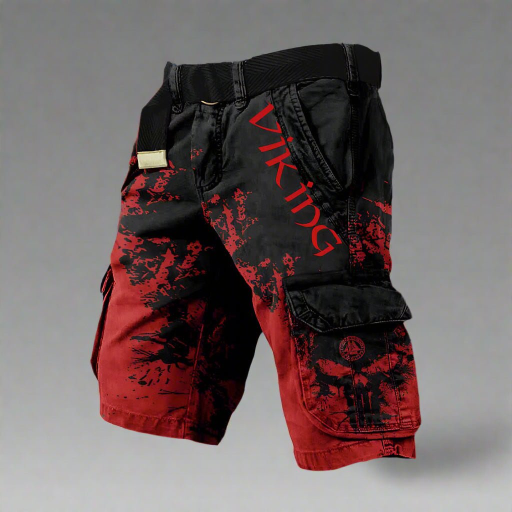 Vista lateral de bermuda cargo hombre. Diseño versátil con bolsillos laterales para uso casual.