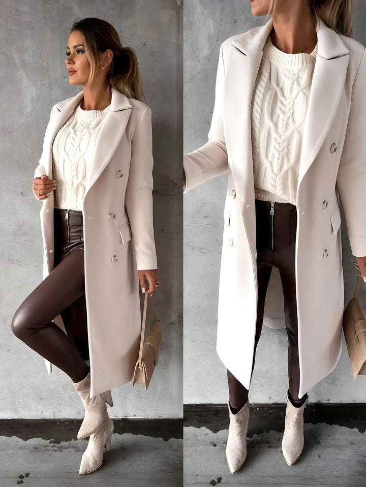 Abrigo de mujer con corte moderno, diseño casual elegante. Perfecto para el estilo de otoño e invierno.