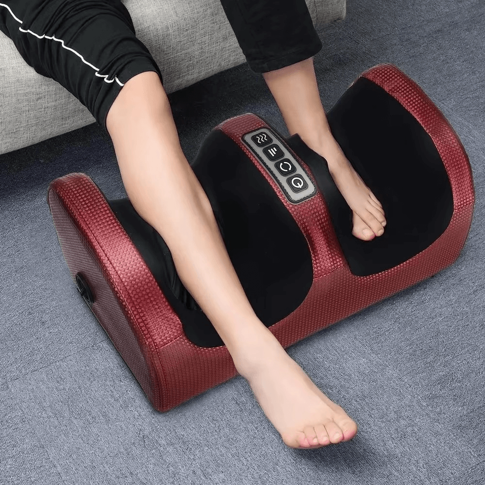 Masajeador de pies eléctrico 3D Shiatsu con calor relajante. Terapia para pies, piernas y bienestar.