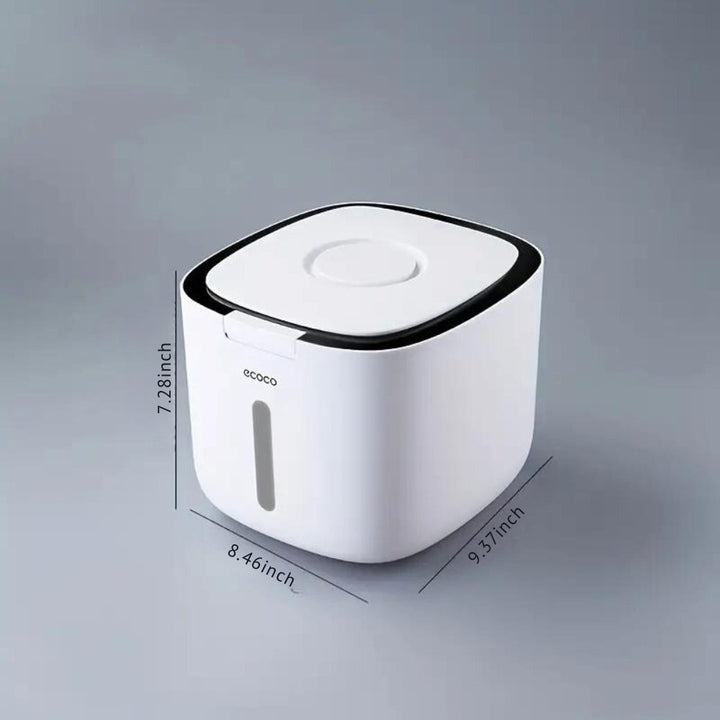 Robusto contenedor de almacenamiento hermético para comida de perros y gatos. Cocina organizada, alimento fresco.