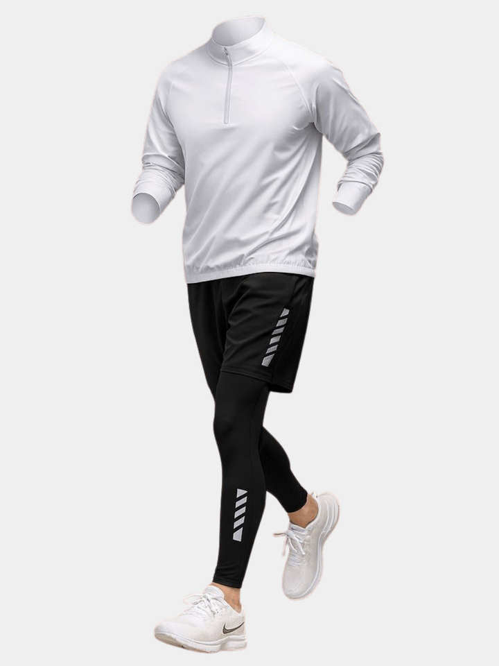Pantalones deportivos negros de hombre, cómodos para entrenamiento o uso casual de verano.
