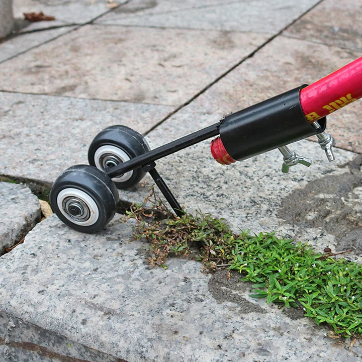 Desmalezadora de metal para jardinería, herramienta manual efectiva para eliminar malezas de aceras y bordes.