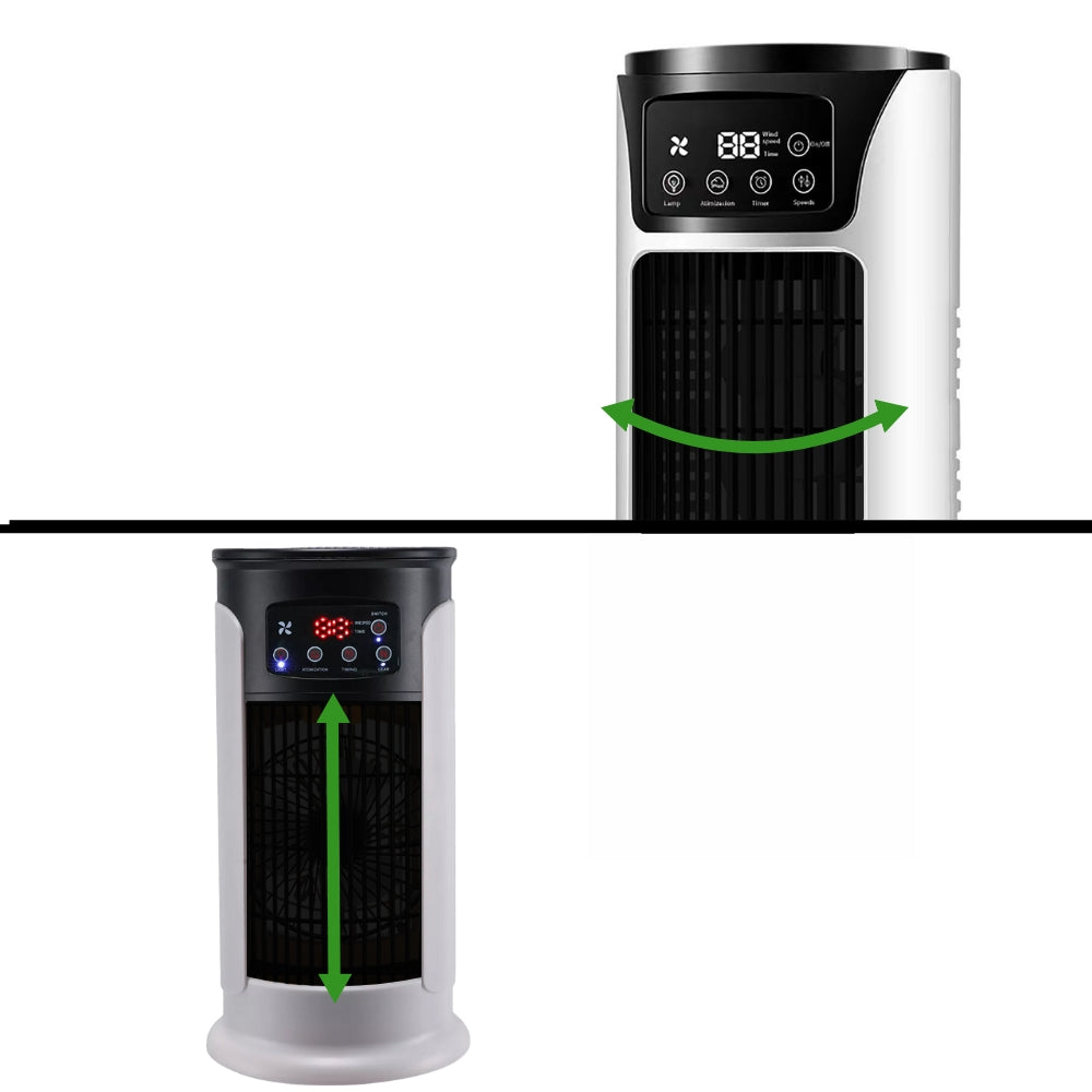 Enfriador de aire portátil que brinda alivio instantáneo. Ideal para hogar, dormitorio y oficina. Muy silencioso.