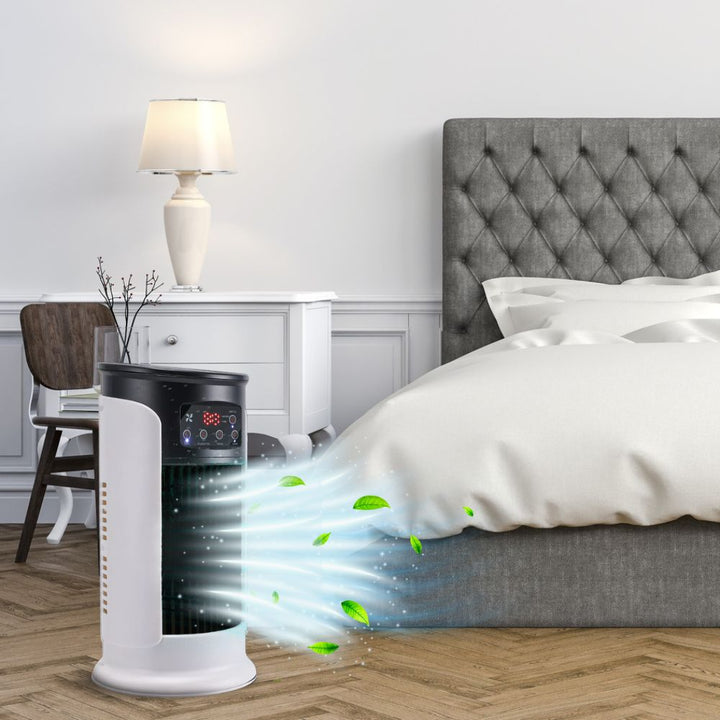 Aire acondicionado portátil versátil para cualquier espacio. Enfriador compacto y silencioso, perfecto sin ventanas.