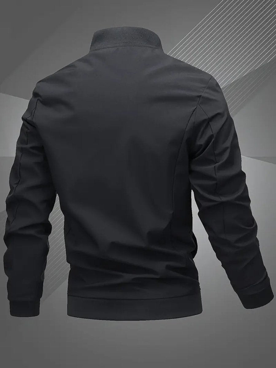 Chaqueta ligera bomber casual para hombre, ideal para entretiempo, con cremallera.