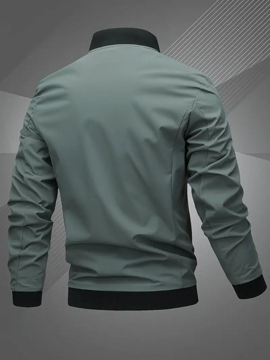 Chaqueta bomber casual para hombre, con cremallera, ropa de moda masculina, estilo diario.
