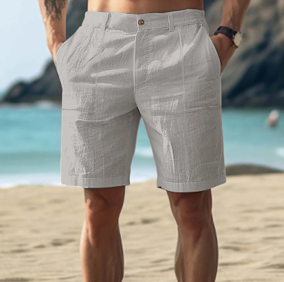 Pantalones cortos casuales de tela chino para hombre, confortables y elegantes, perfectos para el verano.
