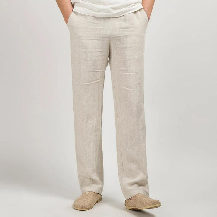 Pantalones de hombre corte recto con cintura elástica. Ideales para un estilo casual y cómodo, perfectos para el día a día.