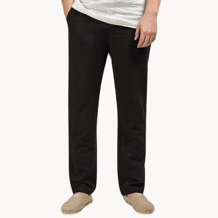 Pantalones de hombre estilo casual con cintura elástica. Confort y frescura para uso diario en verano.