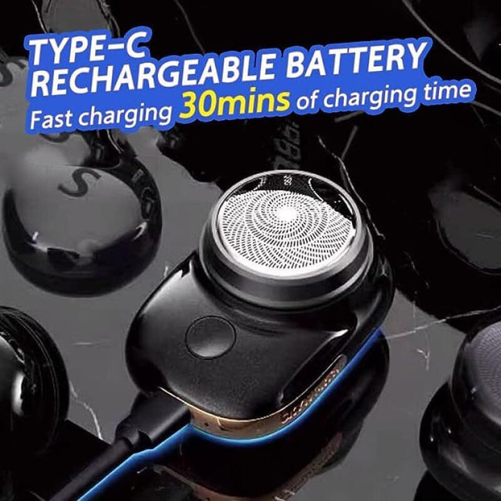 Kit de afeitadora eléctrica mini y accesorios de viaje, cuidado personal masculino completo.