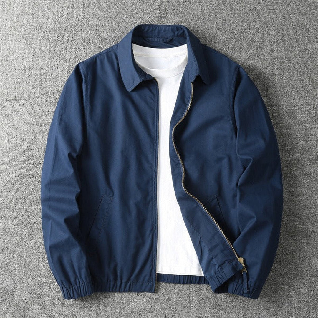 Chaqueta bomber de hombre, ligera para invierno, con cremallera. Estilo casual y moderno en beige, caqui o azul.