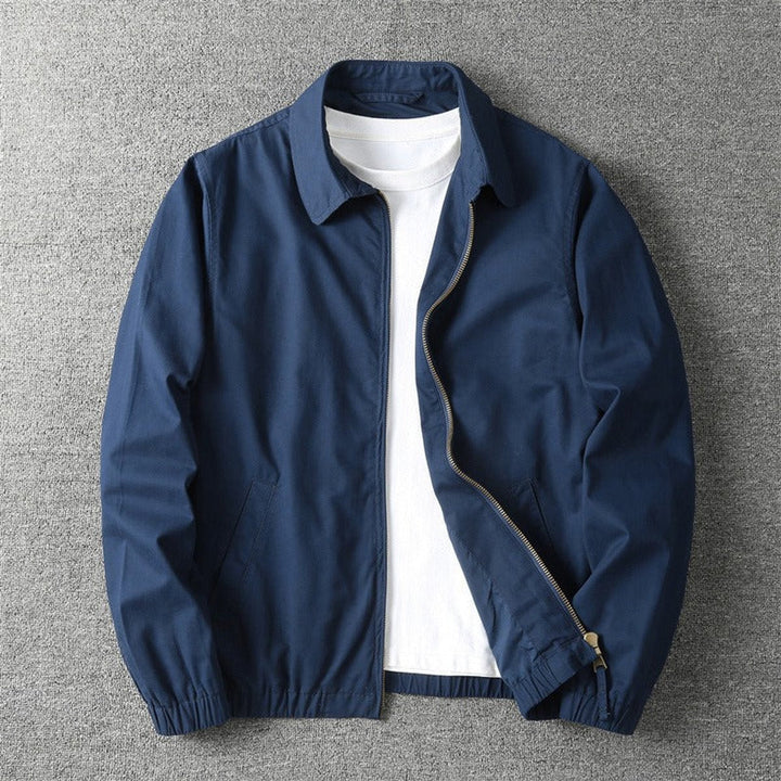 Chaqueta bomber de hombre, ligera para invierno, con cremallera. Estilo casual y moderno en beige, caqui o azul.