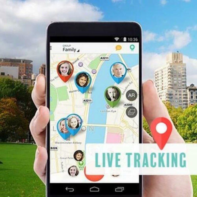 Dispositivo de seguridad GPS personal y compacto, perfecto para emergencias con botón SOS.