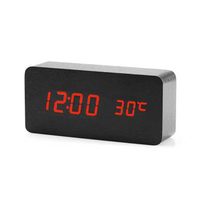 Despertador digital con control por voz, gadget tecnológico esencial para el día a día.