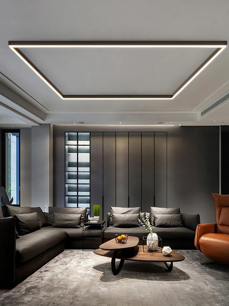 Lámpara de techo LED para salón. Ofrece luz regulable, eficiencia y diseño moderno.
