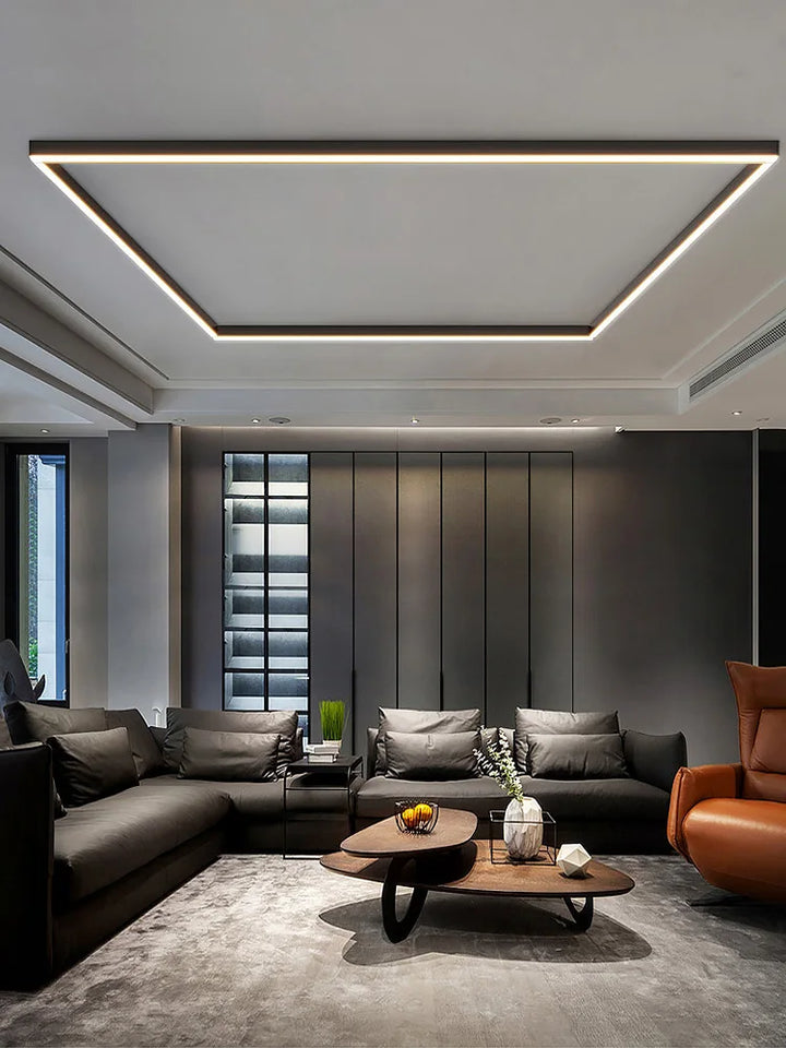 Lámpara de techo LED para salón. Ofrece luz regulable, eficiencia y diseño moderno.