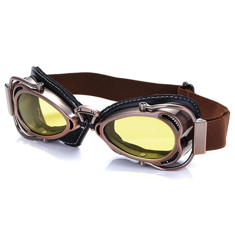 Gafas retro para moto, plegables y compactas, ideales contra el viento y sol.