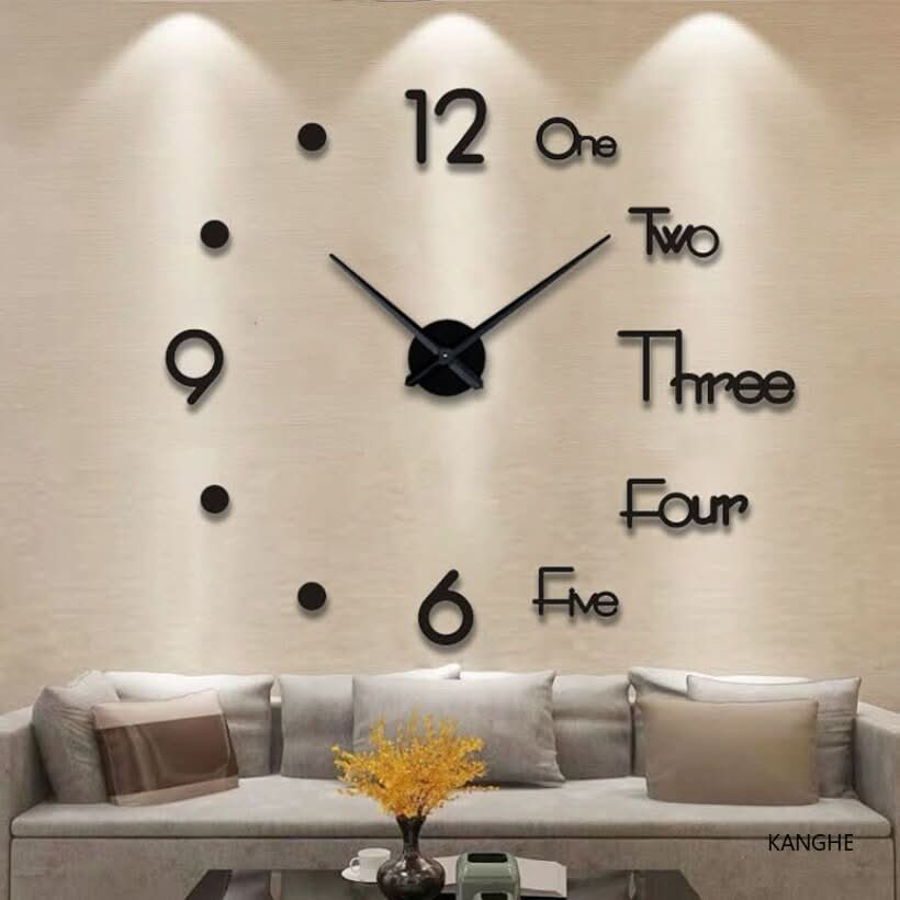 Reloj de pared 3D personalizable, estilo moderno, ideal para un diseño interior único en tu hogar.