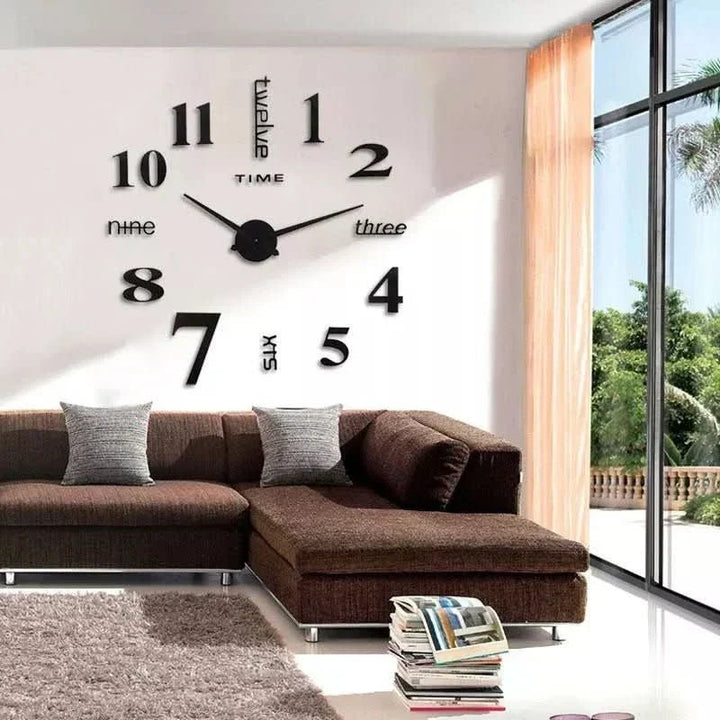 Reloj de pared 3D, diseño contemporáneo, aporta estilo y sofisticación a la decoración del hogar.