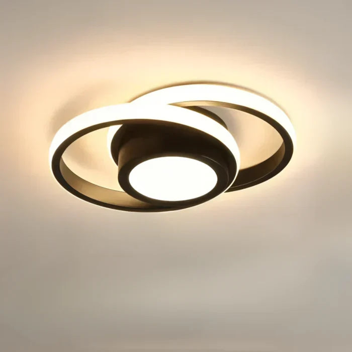 Lámpara de techo LED cuadrada moderna, iluminación de diseño eficiente para interior del hogar.