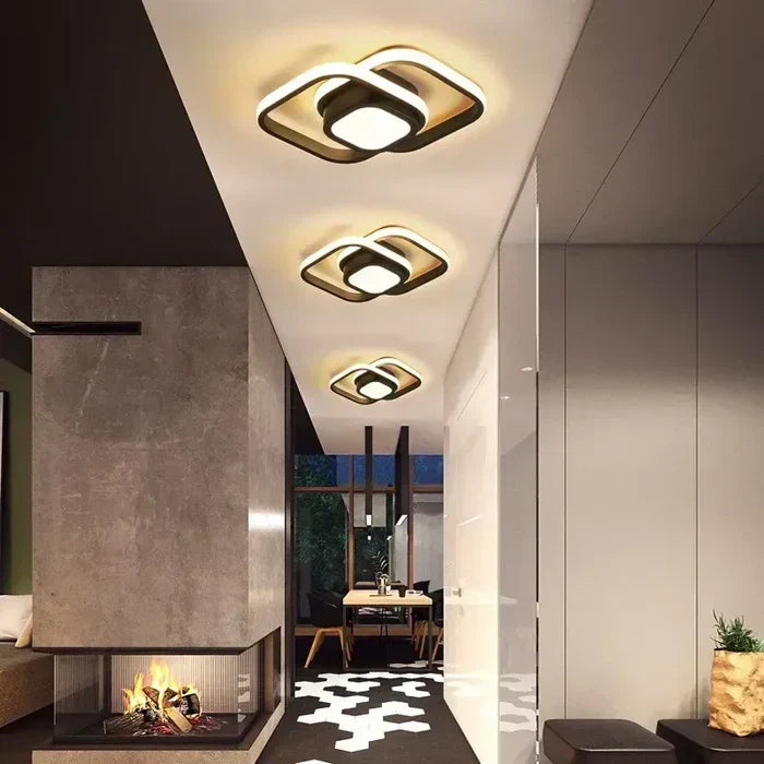 Moderna lámpara de techo LED redonda 24cm, iluminación decorativa y eficiente para el hogar.