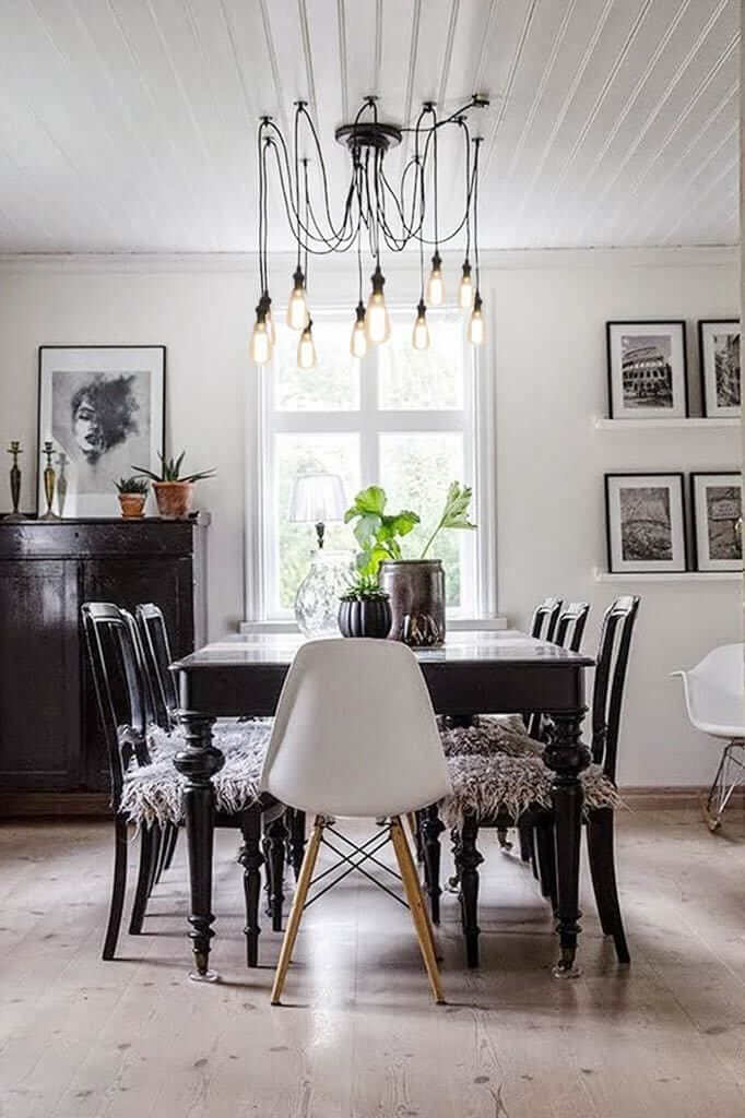 Foco de luz colgante elegante para techo. Lámpara moderna ajustable E27, diseño industrial, decoración versátil.