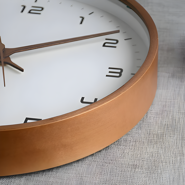 Reloj de pared redondo de diseño limpio y moderno. Silencioso, perfecto para cualquier decoración minimalista.