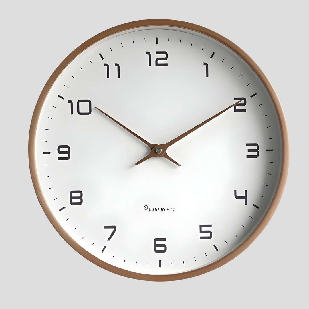 Reloj de pared redondo moderno y silencioso. Ideal para decoración minimalista de sala de estar u oficina.