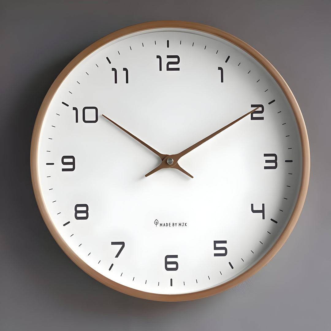 Reloj de pared moderno para oficina. Redondo, silencioso y minimalista. Mejora la decoración.