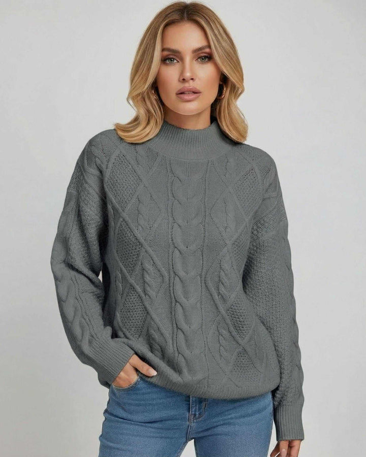 Suéter oversize blanco texturizado para mujer, estilo Mónaco. Ideal para moda de otoño e invierno cómoda.