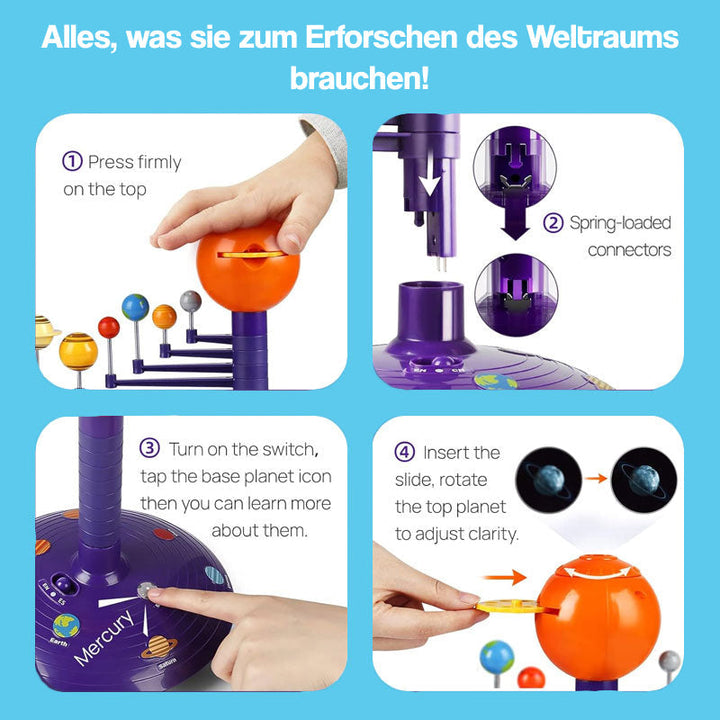 Planetas del Sistema Solar Montessori, juguete interactivo de ciencia y espacio para niños. Regalo educativo.
