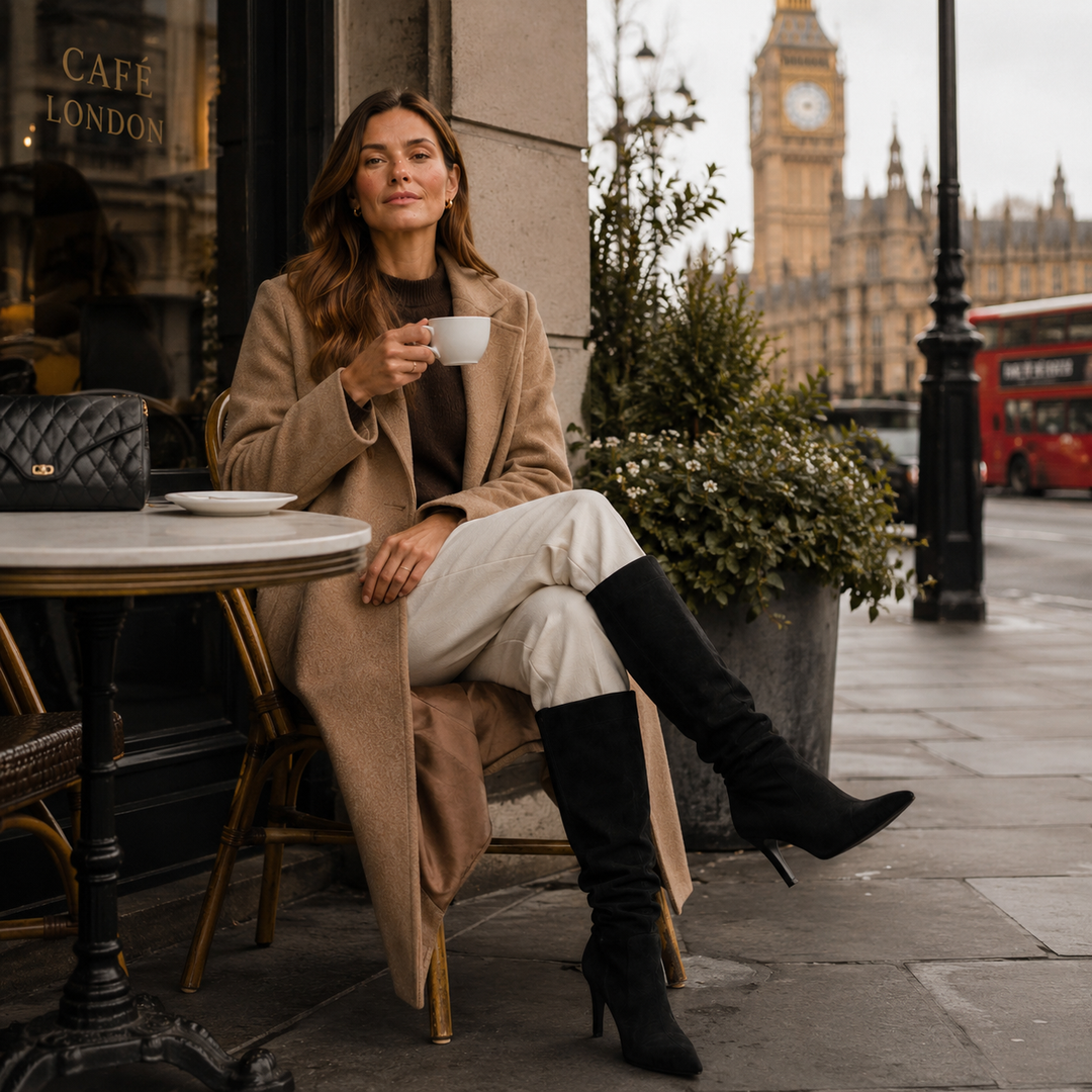 Impactantes botas altas para mujer con tacón de aguja. Calzado que estiliza, ideal para moda otoño-invierno.