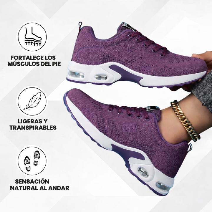 Zapatillas transpirables OrtoConfort para mujer, confort diario y alivio ortopédico del dolor.