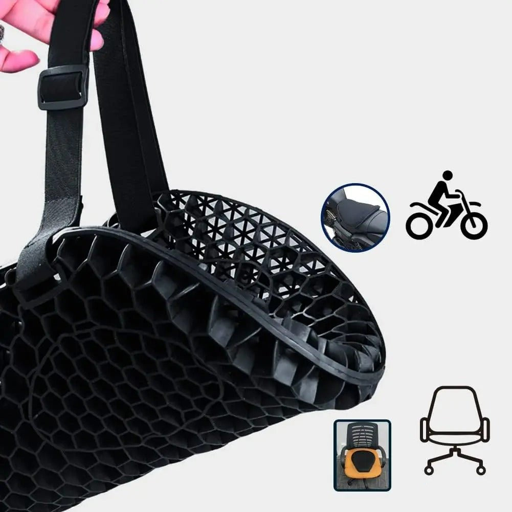 Asiento de gel 3D HoneyRide para motocicleta, con superficie antideslizante para mayor seguridad.