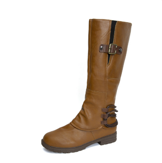 Botas altas para mujer color marrón, diseño chic y cómodas, calzado femenino ideal para invierno.