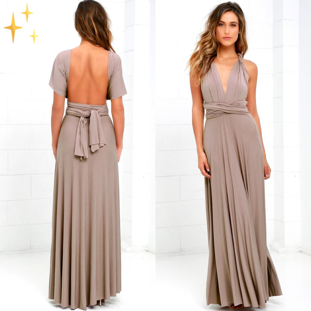 Vestido de noche para mujer, diseño espalda descubierta, cruzado, perfecto para eventos.