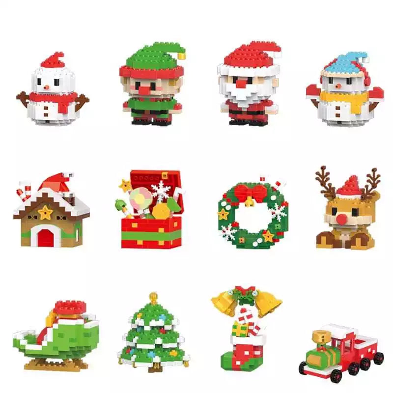 Figuras navideñas tipo puzzle de construcción fácil para niños y adultos. Ideal para decoración de Navidad.
