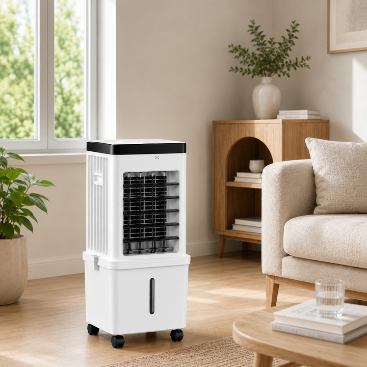 Refrigerador de aire portátil 12L. Potente para climatizar cualquier espacio. Frescura asegurada.