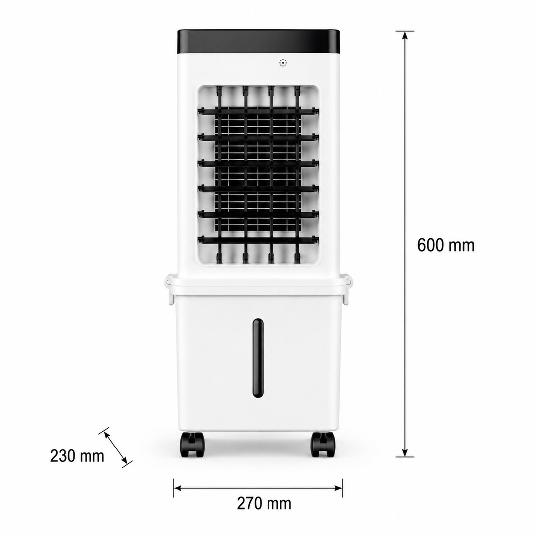 Control de temperatura de enfriador de aire 12L para un verano fresco. Portátil y potente.