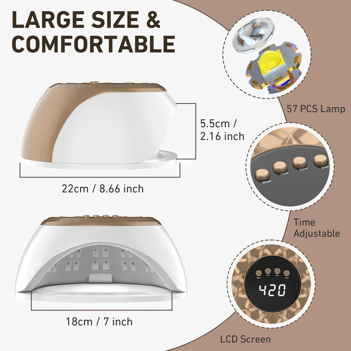 Terapia de luz LED para uñas saludables. Dispositivo para el tratamiento y cuidado de uñas en manos y pies.