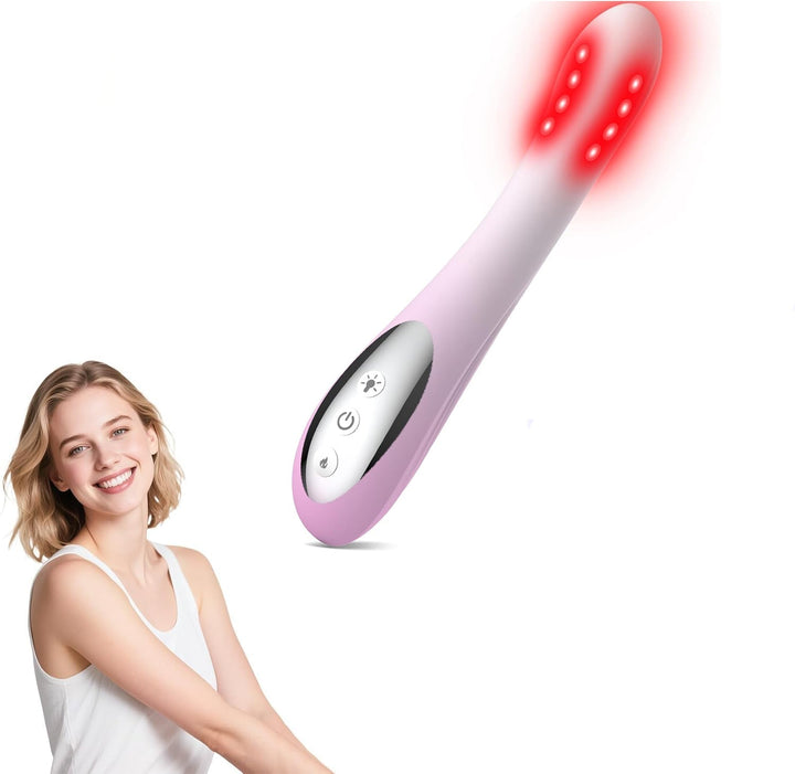 Dispositivo íntimo de silicona médica con calor terapéutico para confort y bienestar.