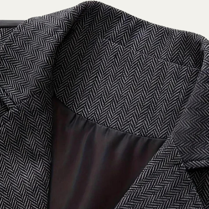 Chaleco de tweed entallado de espiga, para hombre.